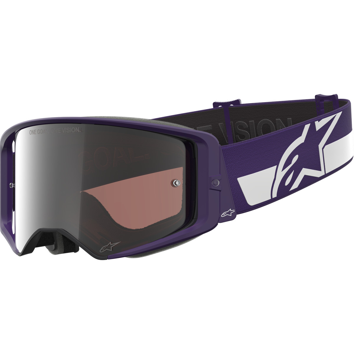Alpinestars Goggles #5101226-3168 - Supertech Goggle - Hunta 96 XXV - Purple/White - Silver Mirror Lens