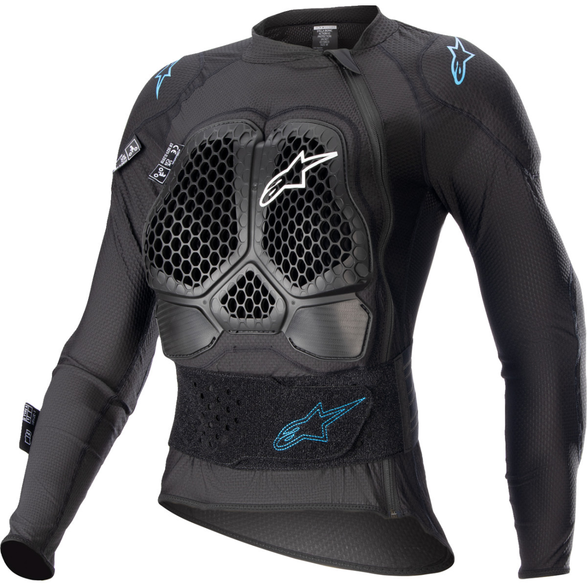 Alpinestars #6516823-1079-L - Stella Bionic Action v2 Protection Jacket - Black/Cyan - Large