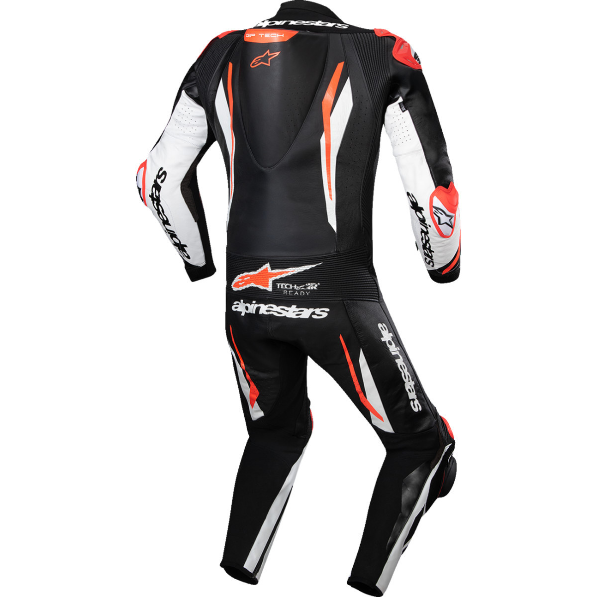 Alpinestars #3150226-1231-56 - GP Tech v5 1-Piece Leather Suit - Black/White/Red Fluo - US 46 / EU 56
