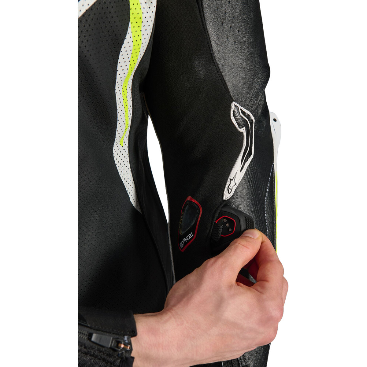 Alpinestars #3150226-125-52 - GP Tech v5 1-Piece Leather Suit - Black/White/Yellow Fluo - US 42 / EU 52