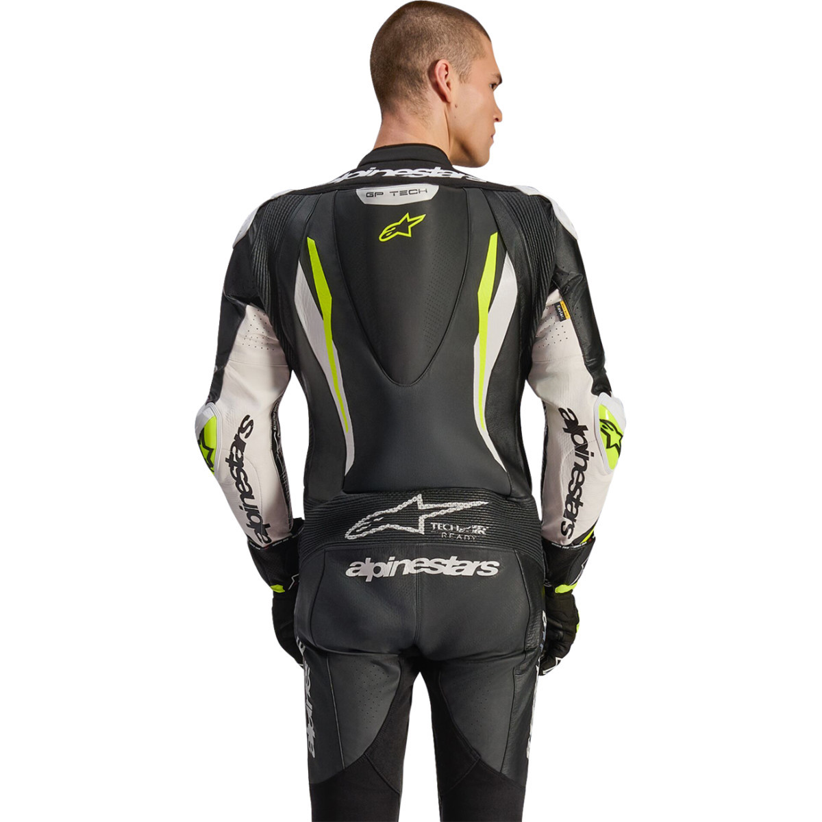 Alpinestars #3150226-125-54 - GP Tech v5 1-Piece Leather Suit - Black/White/Yellow Fluo - US 44 / EU 54