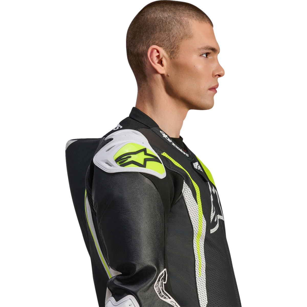 Alpinestars #3150226-125-54 - GP Tech v5 1-Piece Leather Suit - Black/White/Yellow Fluo - US 44 / EU 54