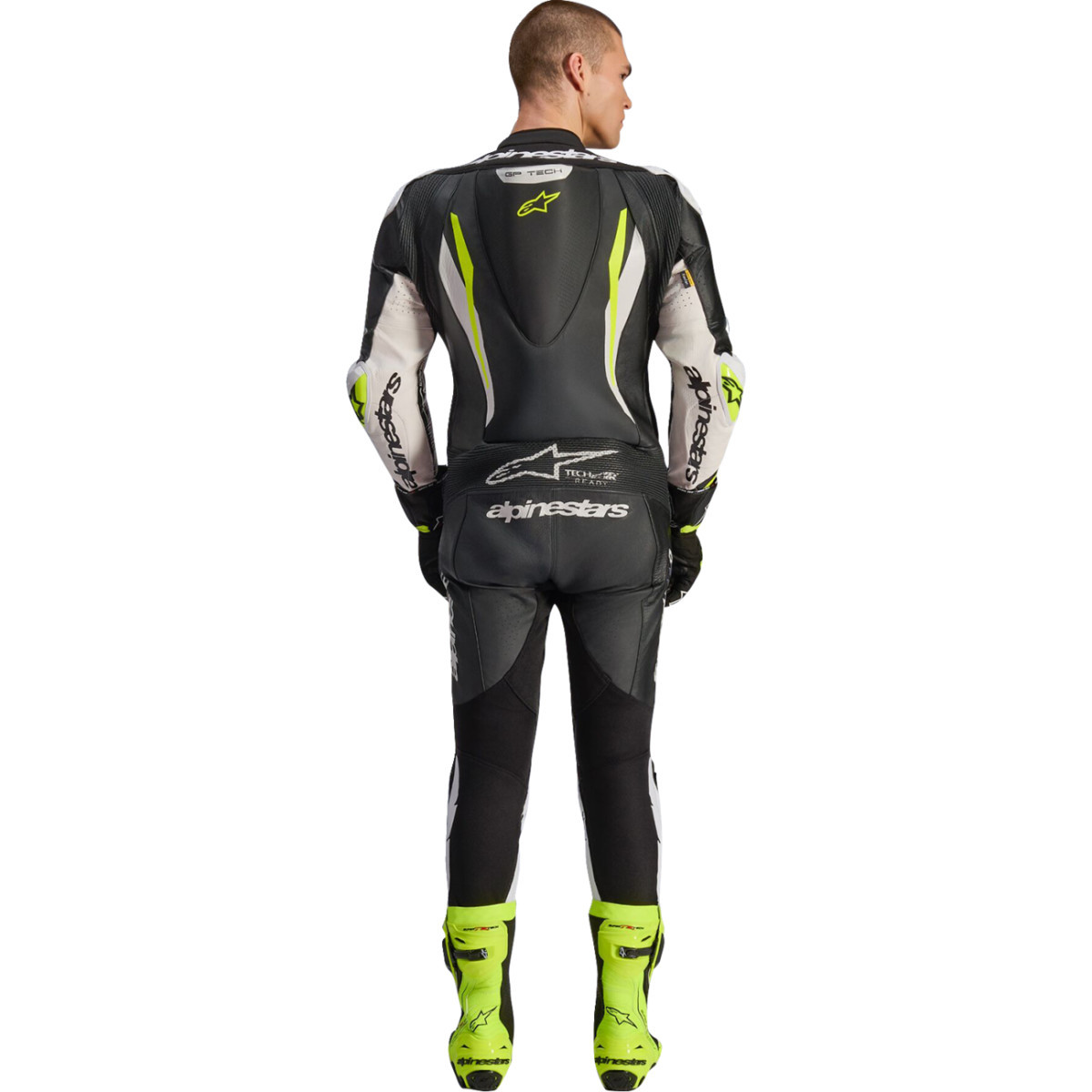 Alpinestars #3150226-125-56 - GP Tech v5 1-Piece Leather Suit - Black/White/Yellow Fluo - US 46 / EU 56