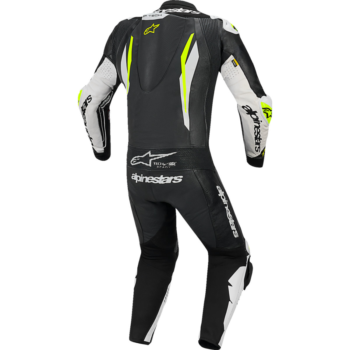 Alpinestars #3150226-125-58 - GP Tech v5 1-Piece Leather Suit - Black/White/Yellow Fluo - US 48 / EU 58