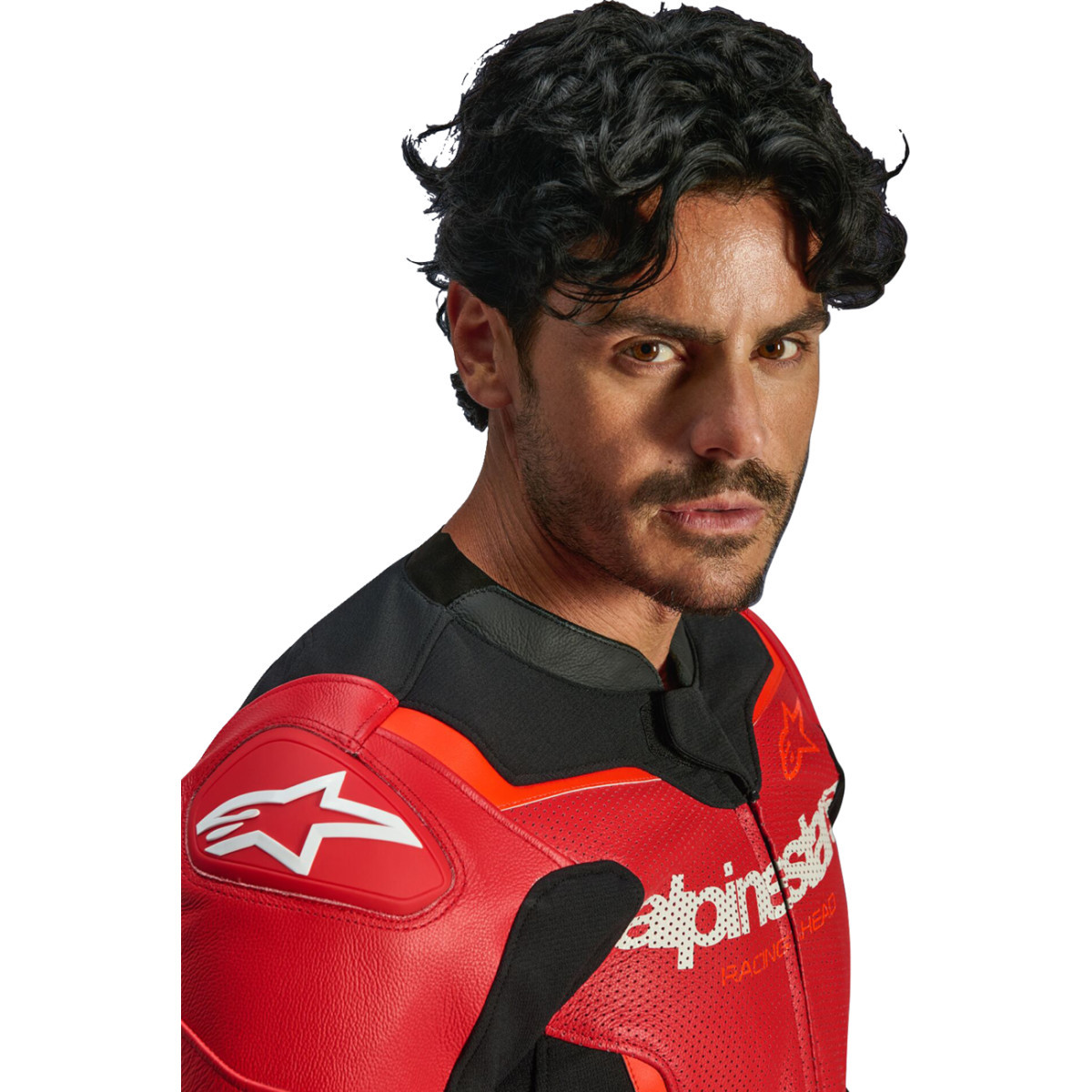 Alpinestars #3100326-3155-48 - GP Force v2 Airflow Leather Jacket - Red/Red Fluo - US 38 / EU 48