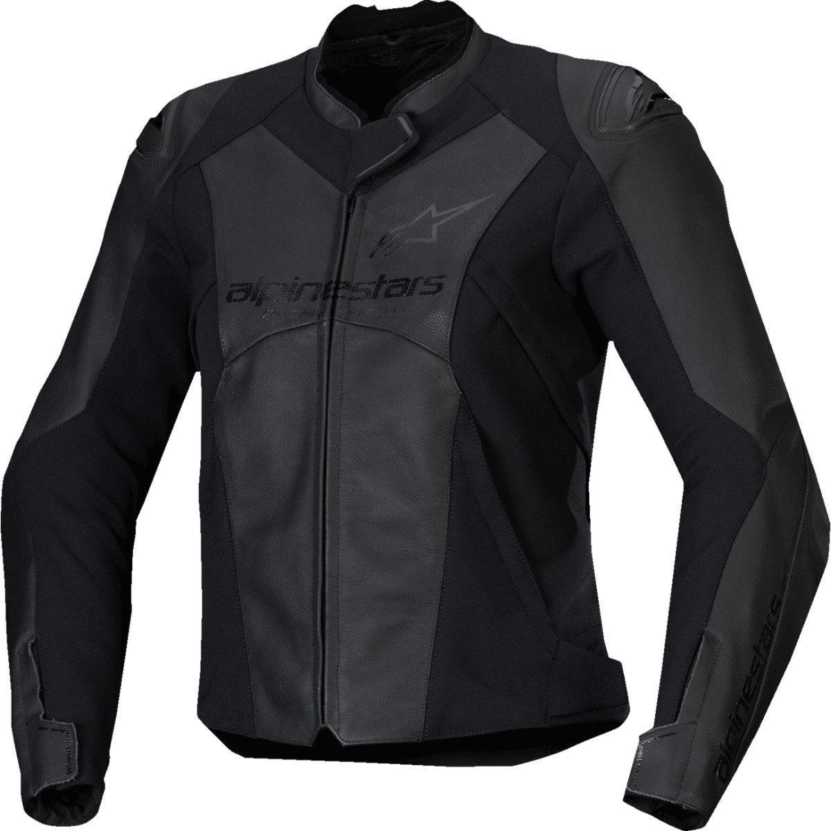 Alpinestars #3113625-1100-48 - Stella Faster v3 Leather Jacket - Black/Black - US 12 / EU 48