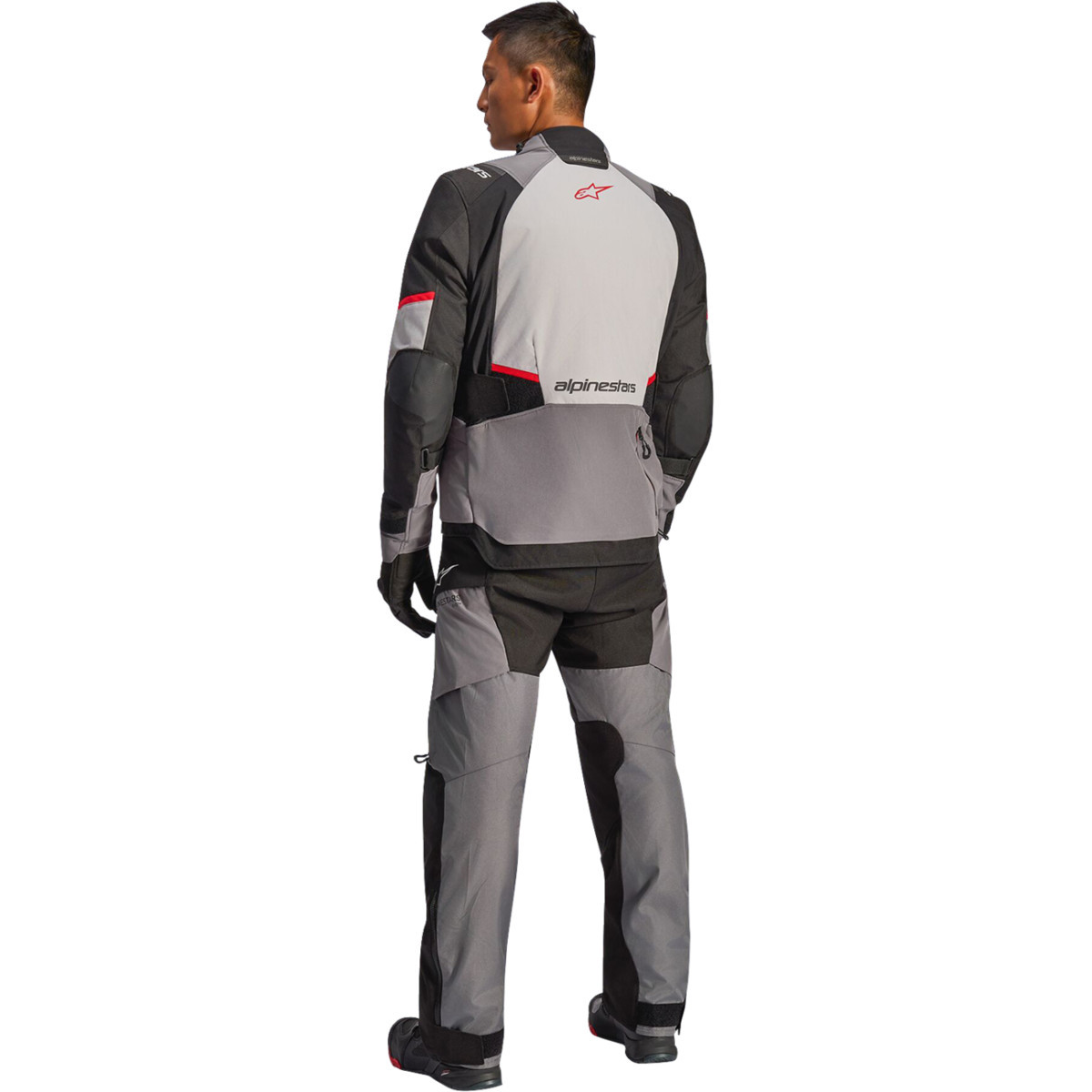 Alpinestars #3200526-9141-L - Andes v4 Drystar® Jacket - Dark Gray/Ice Gray/Black/Bright Red - Large