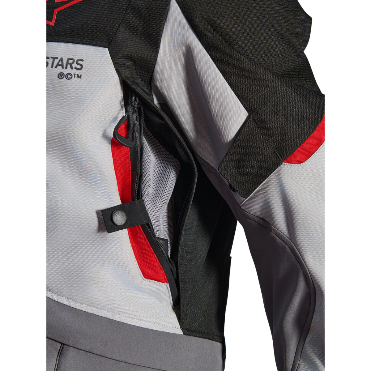 Alpinestars #3200526-9141-L - Andes v4 Drystar® Jacket - Dark Gray/Ice Gray/Black/Bright Red - Large