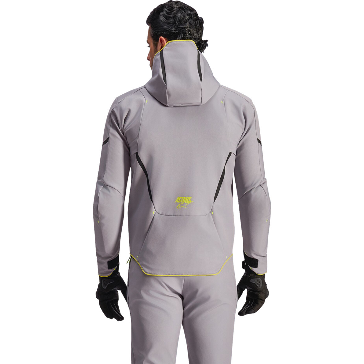 Alpinestars #3200226-9116-S - Aeroshell Waterproof Jacket - Mid Gray/Yellow Fluo - Small