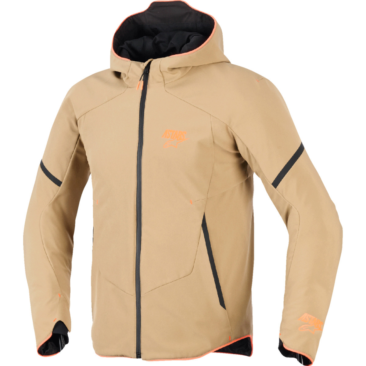 Alpinestars #3200226-8038-XL - Aeroshell Waterproof Jacket - Dark Khaki/Black/Orange Fluo - XL