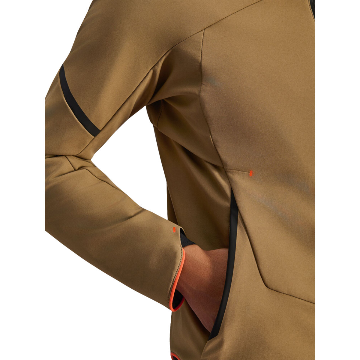 Alpinestars #3200226-8038-2X - Aeroshell Waterproof Jacket - Dark Khaki/Black/Orange Fluo - 2XL