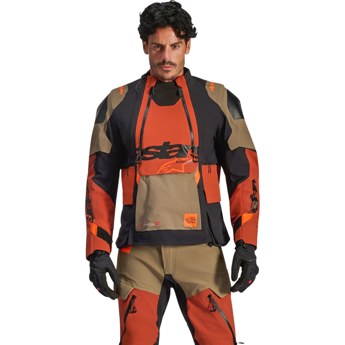 Alpinestars #3200426-9279-4X - Halo Pro Drystar® XF Laminated Jacket - Walnut/Rust/Black - 4XL