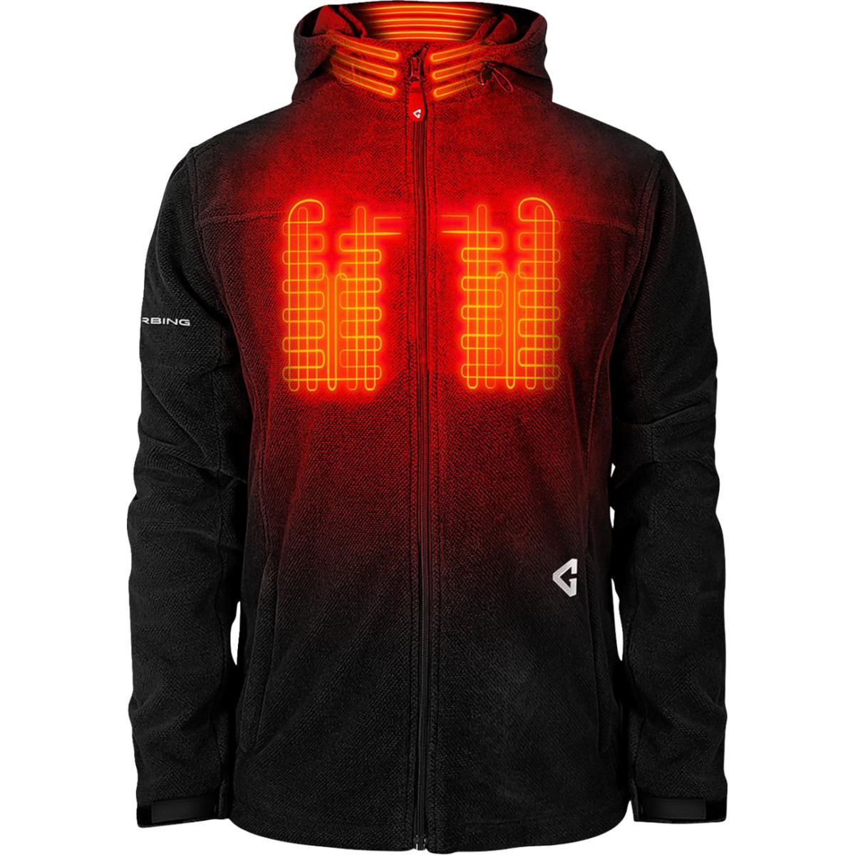 Gerbing Heated Clothing #GER-TFJKT-7V-M-B-M - 7V Thermite Fleece Heated Jacket 2.0 - Black - Medium