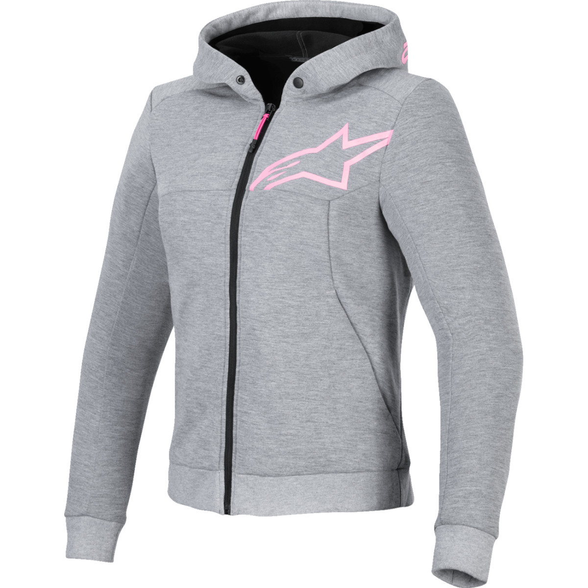 Alpinestars #4210225-9197-S - Stella Chrome v2 Sport Hoodie - Heather Gray/Fluo Pink - Small