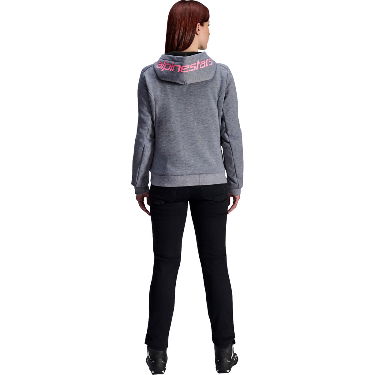 Alpinestars #4210225-9197-L - Stella Chrome v2 Sport Hoodie - Heather Gray/Fluo Pink - Large