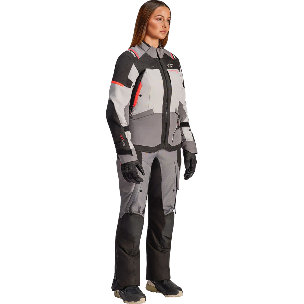 Alpinestars #3210126-9276-XL - Stella Andes v4 Drystar® Jacket - Dark Gray/Ice Gray/Black/Coral - XL
