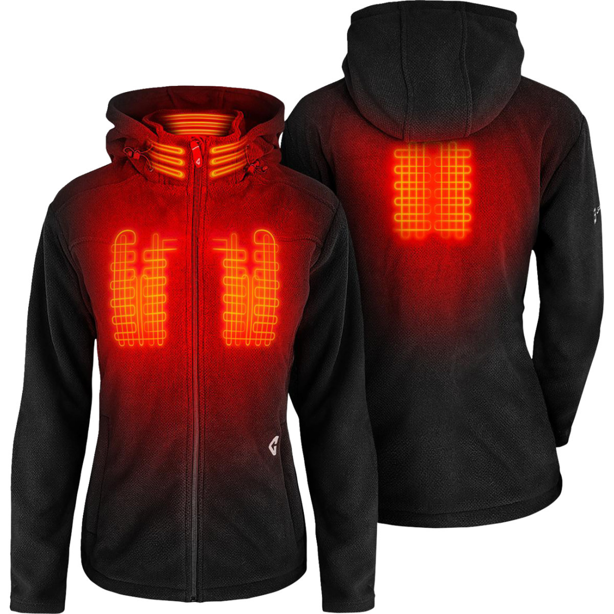 Gerbing Heated Clothing #GER-TFJKT-7V-W-B-XS - Women's 7V Thermite Fleece Heated Jacket 2.0 - Black - XS