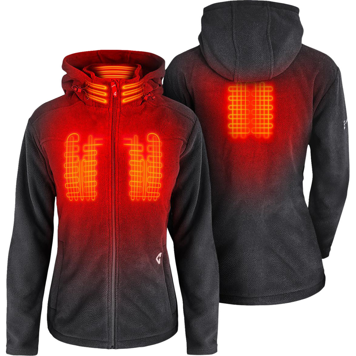 Gerbing Heated Clothing #GER-TFJKT-7V-W-G-L - Women's 7V Thermite Fleece Heated Jacket 2.0 - Gray - Large