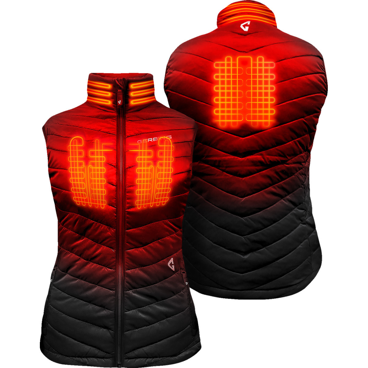 Gerbing Heated Clothing #GER-KPVST-7V-W-B-M - Women's 7V Khione Puffer Heated Vest 2.0 - Black - Medium