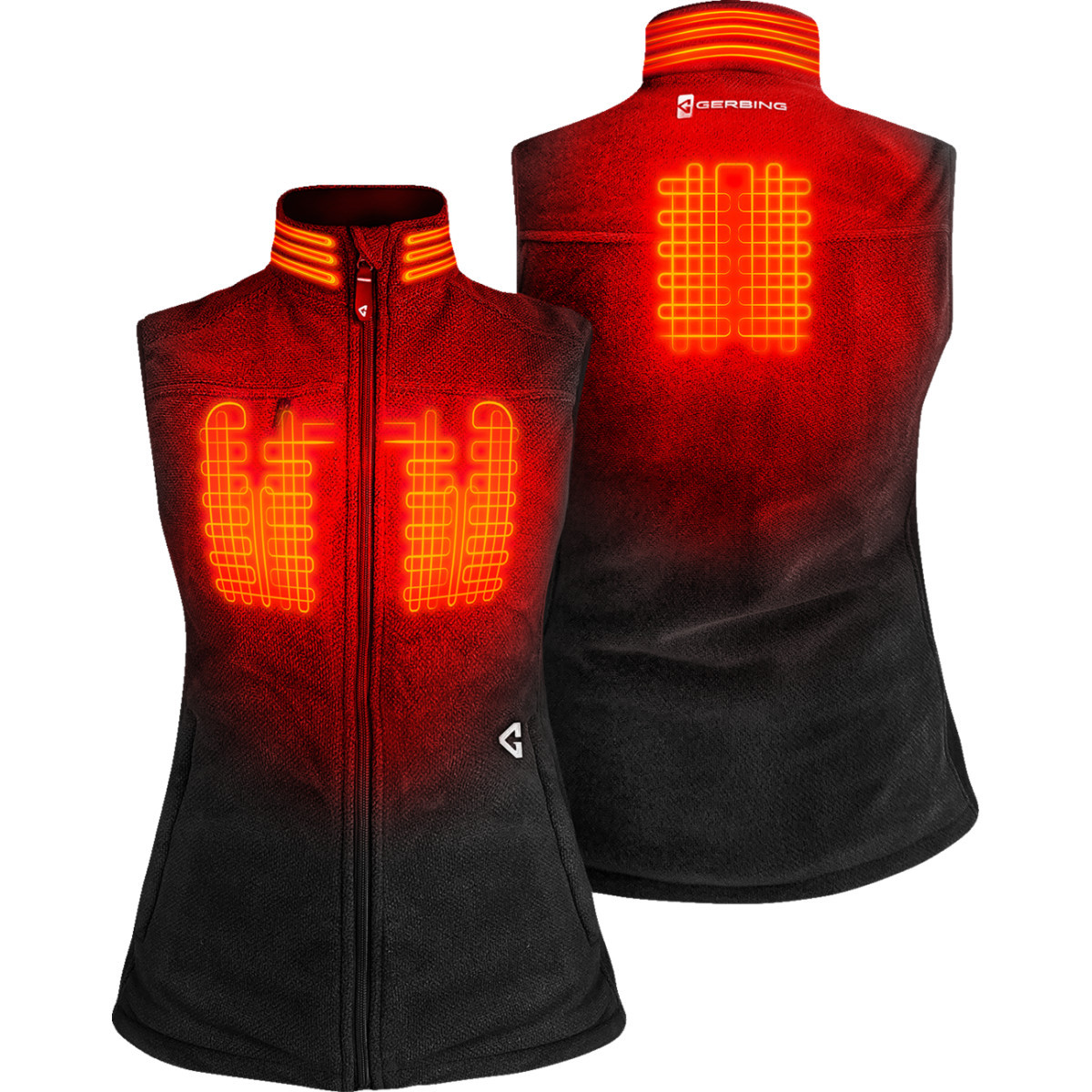 Gerbing Heated Clothing #GER-TFVST-7V-W-BS - Women's 7V Thermite Heated Fleece Vest 2.0 - Black - Small