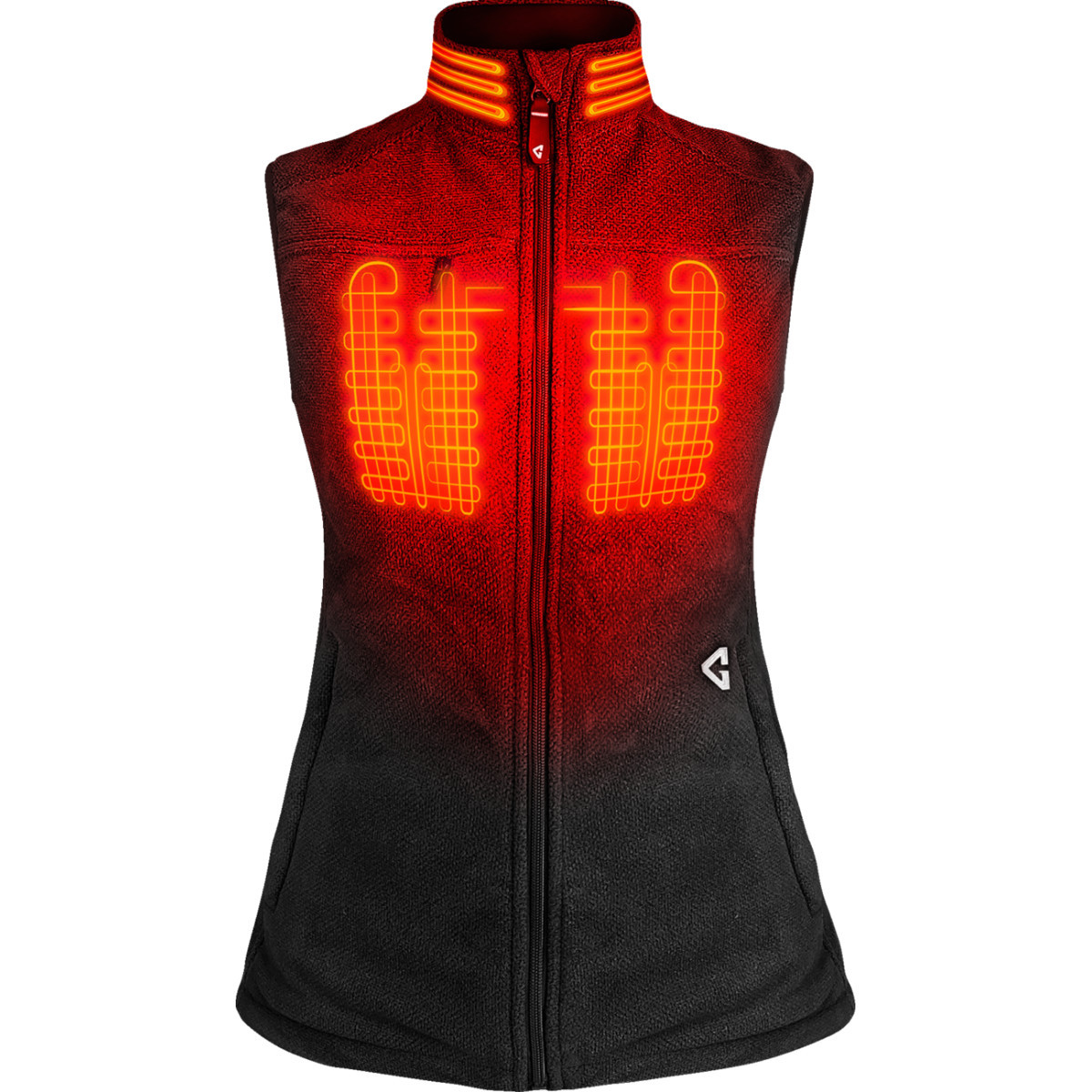 Gerbing Heated Clothing #GER-TFVST-7V-W-BL - Women's 7V Thermite Heated Fleece Vest 2.0 - Black - Large