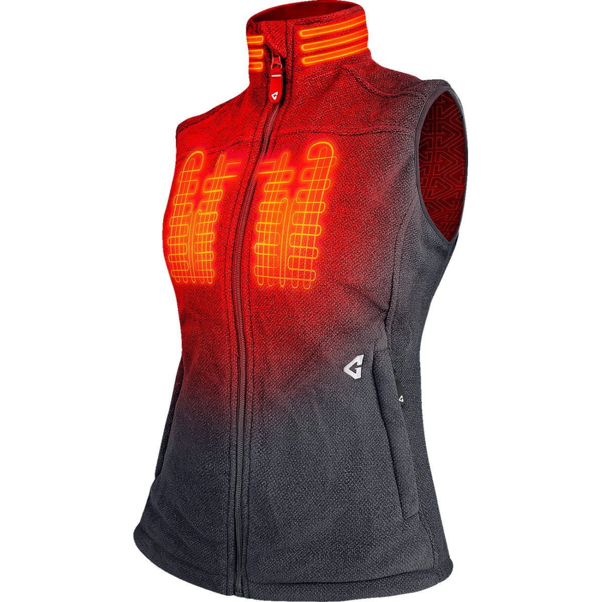 Gerbing Heated Clothing #GER-TFVST-7V-W-GM - Women's 7V Thermite Heated Fleece Vest 2.0 - Gray - Medium