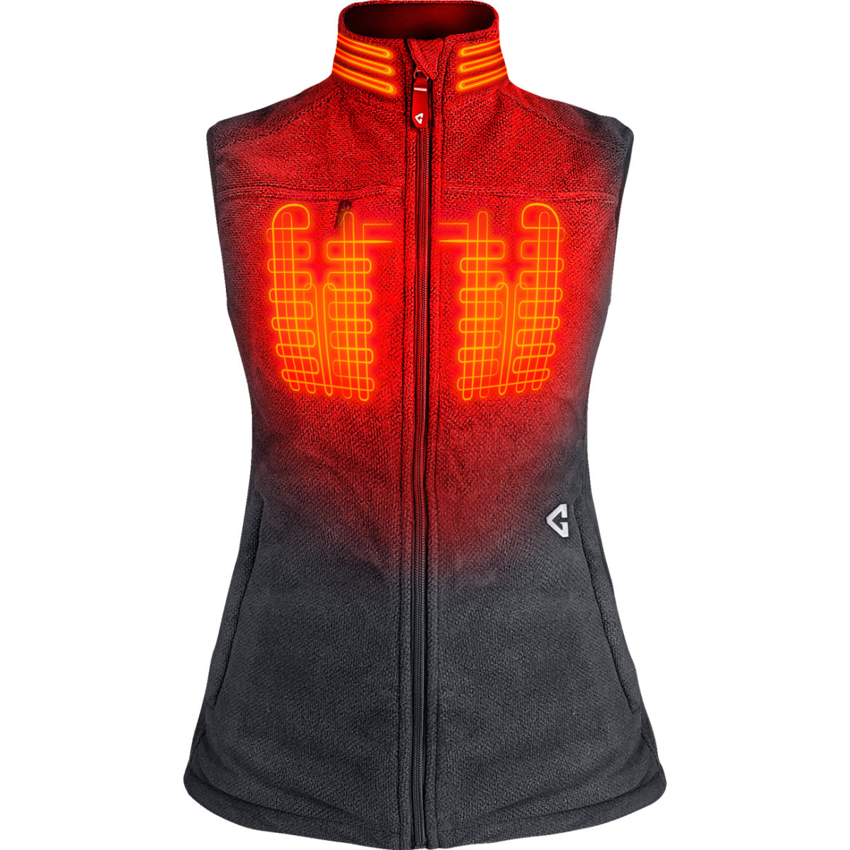 Gerbing Heated Clothing #GER-TFVST-7V-W-GL - Women's 7V Thermite Heated Fleece Vest 2.0 - Gray - Large