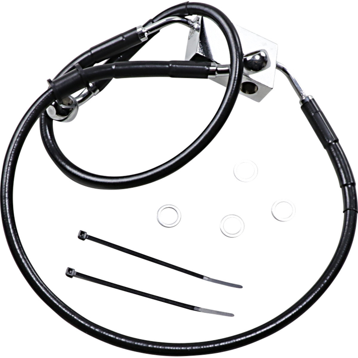 Drag Specialties - Brake Line - Front - +4" - Black - XL