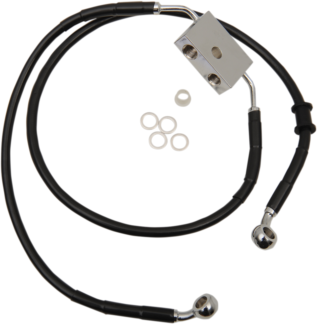 Brake Line - Front - +10" - Black - XL