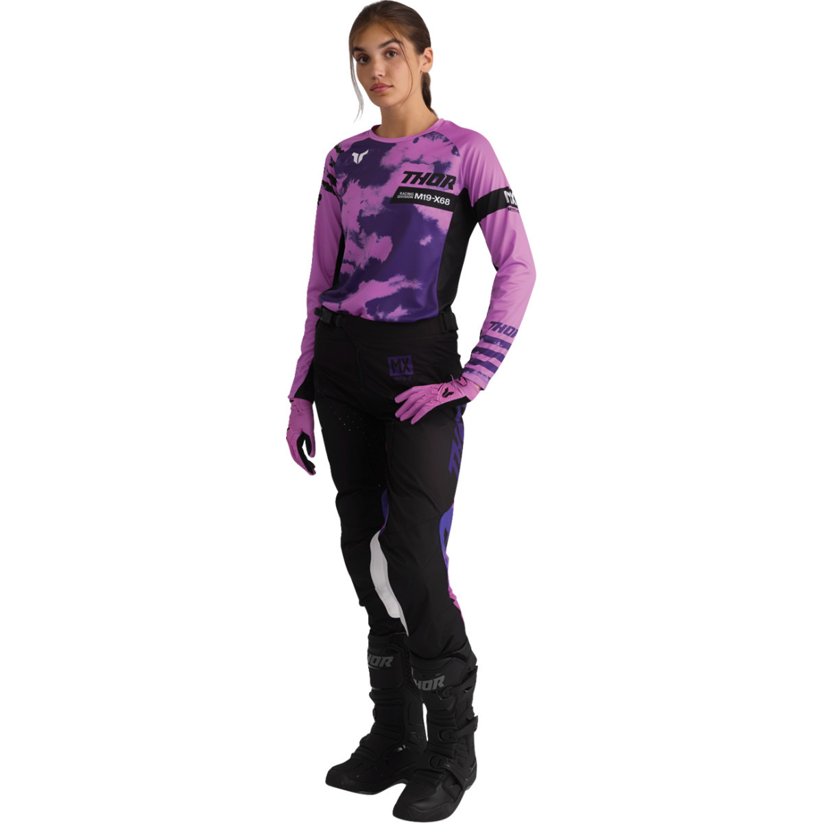 Thor - Women's Launchmode Bleach Jersey - Black/Orchid - Large