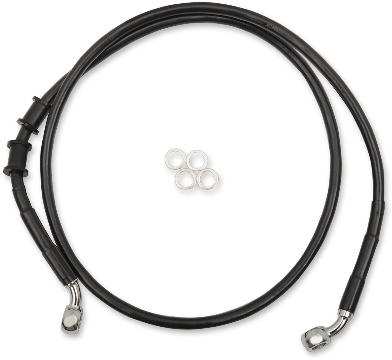 Brake Line - Front - +8" - Black - XL