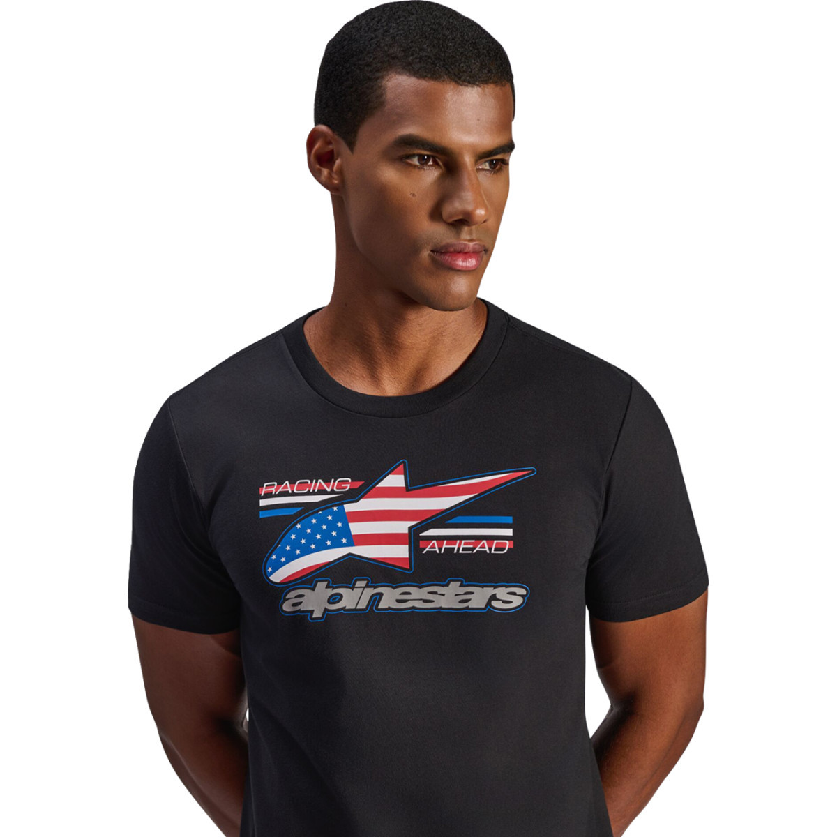 Alpinestars #1235-72365-1017-2X - National CSF T-Shirt - Black/USA - 2XL