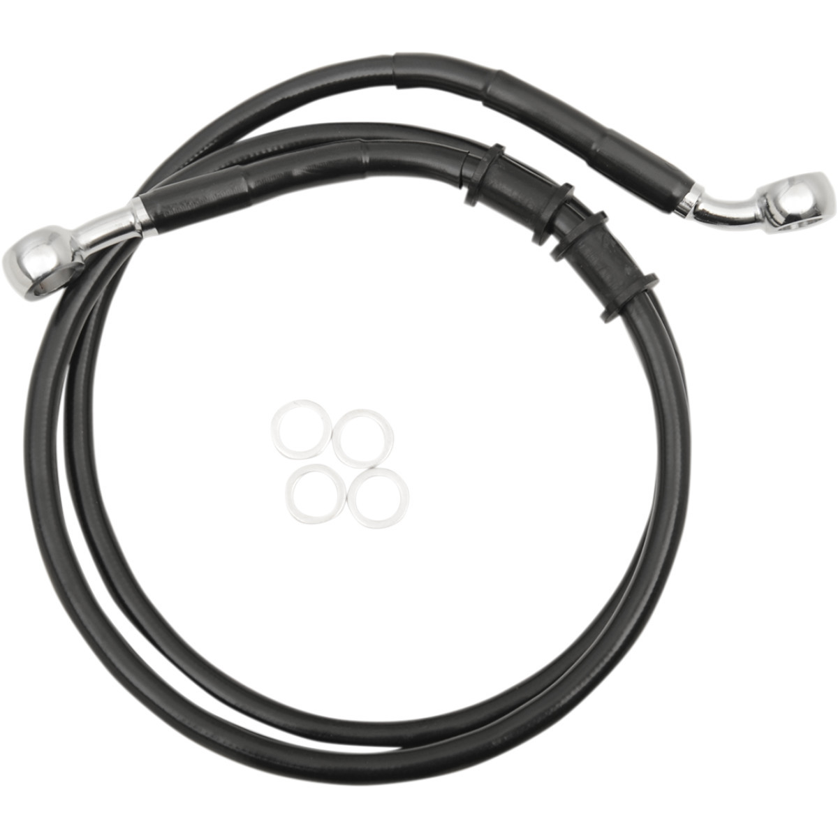 Drag Specialties - Brake Line - Front - +4" - Black - XL