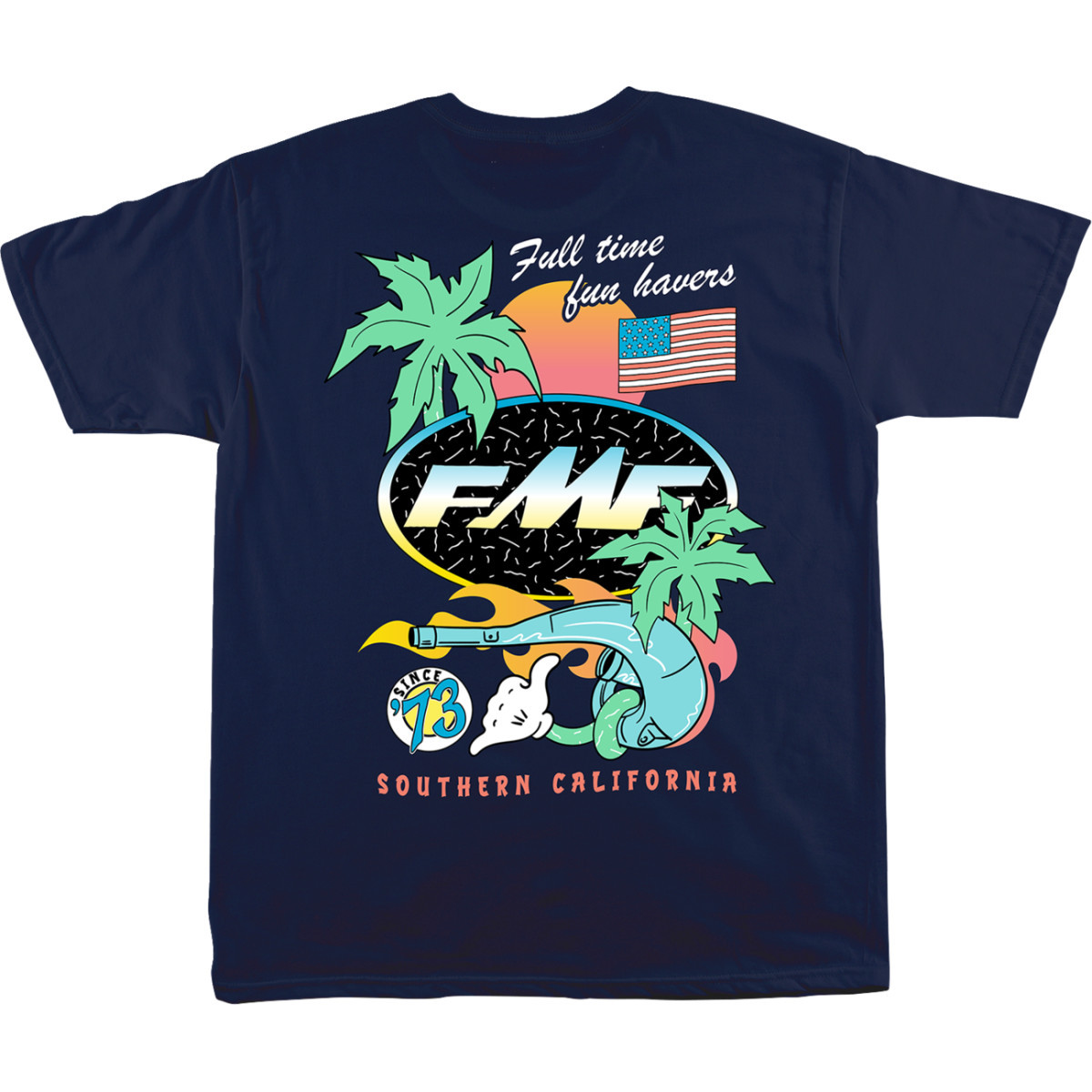 FMF #SU25118901NVYXL - Day-Glo T-Shirt - Navy - XL