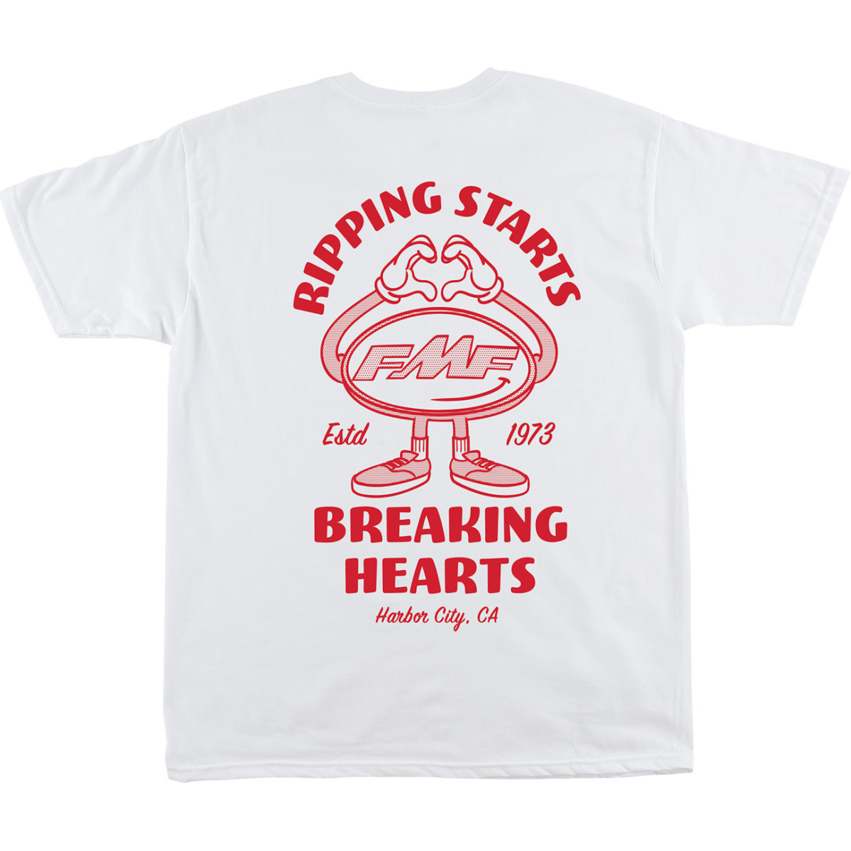 FMF #SU25118909WHTLG - Breakin Hearts T-Shirt - White - Large