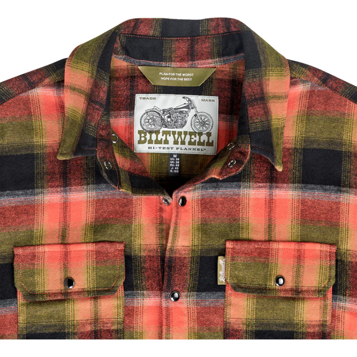 Biltwell #8128-125-005 - HI Test Flannel Shirt - Rust - XL