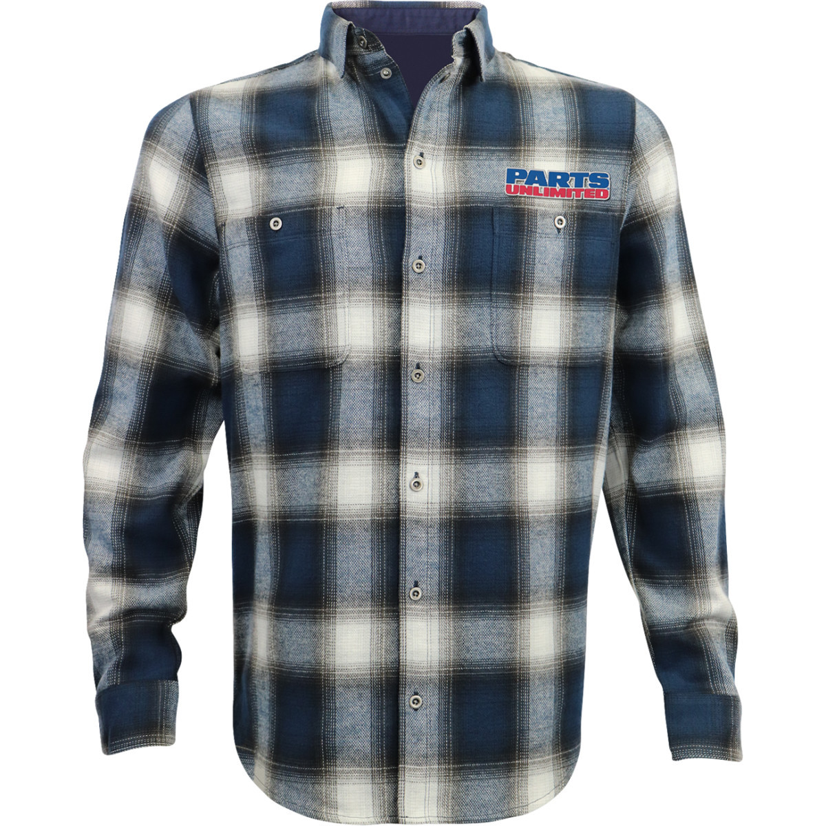 Throttle Threads #PSU39ST61BL3R - Parts Unlimited Flannel 25 Shirt - Blue/Black - 3XL