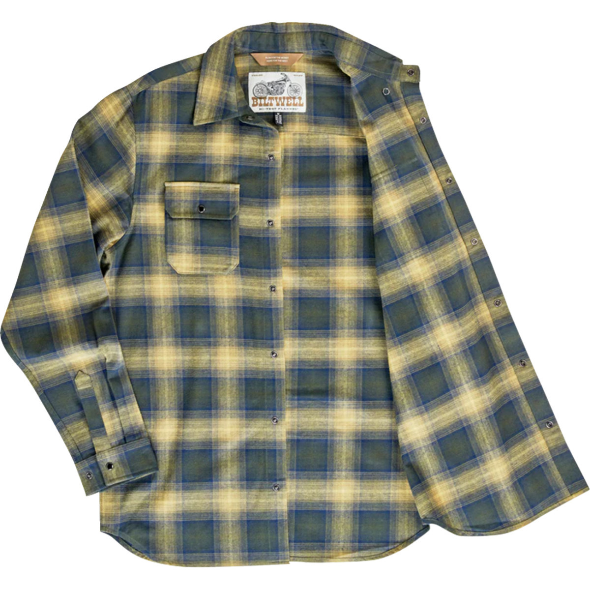 Biltwell #8128-126-007 - HI Test Flannel Shirt - Moss - 3XL