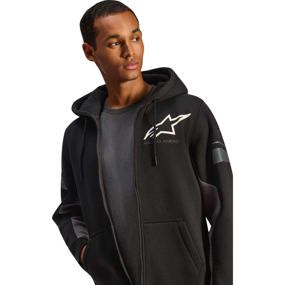 Alpinestars #1235-53200-1018-M - Esemex Zip Hoodie - Black/Charcoal - Medium