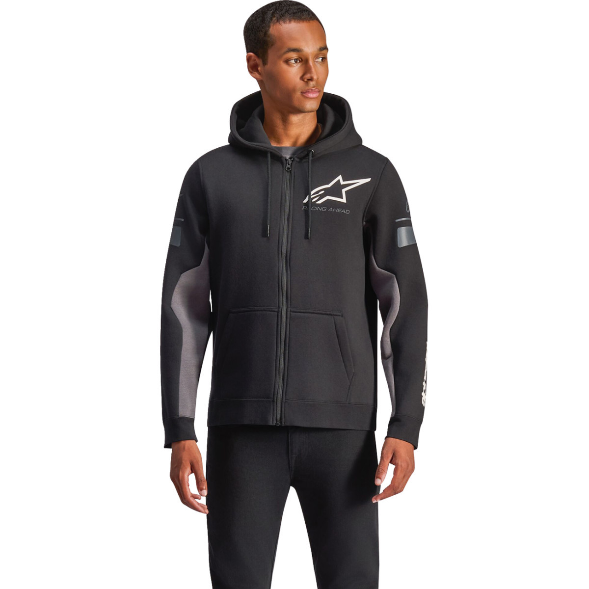 Alpinestars #1235-53200-1018-XL - Esemex Zip Hoodie - Black/Charcoal - XL