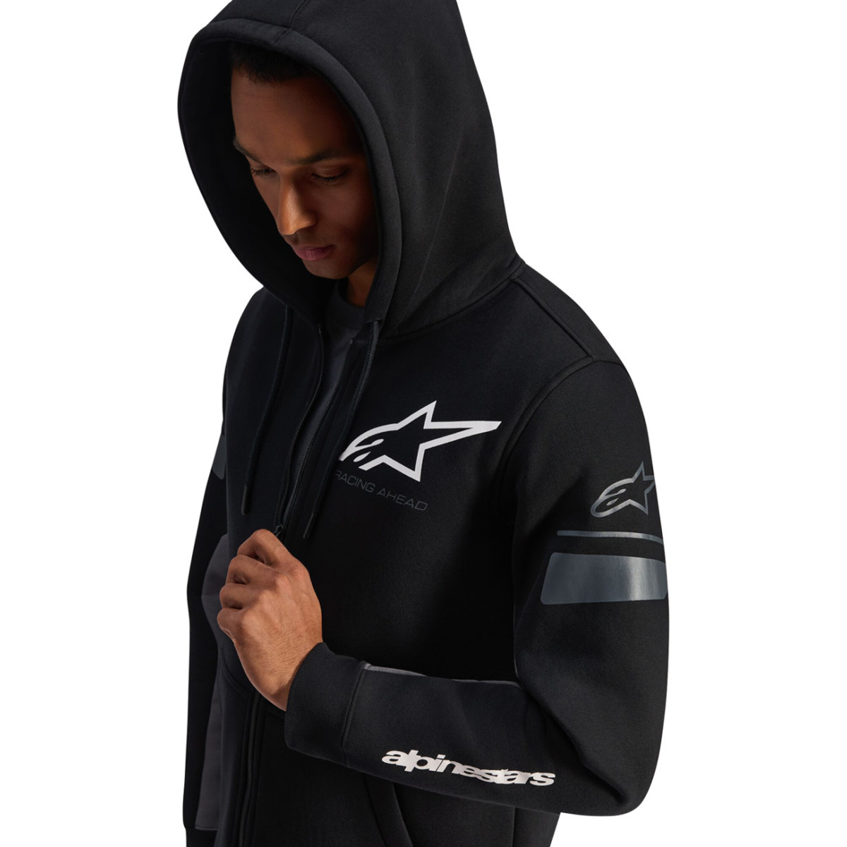 Alpinestars #1235-53200-1018-2XL - Esemex Zip Hoodie - Black/Charcoal - 2XL