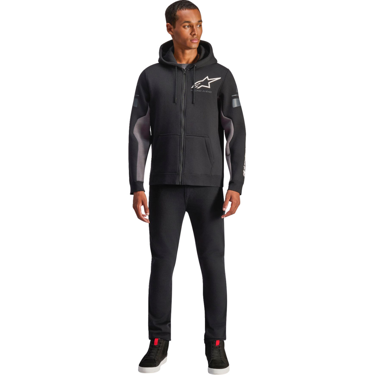 Alpinestars #1235-53200-1018-2XL - Esemex Zip Hoodie - Black/Charcoal - 2XL