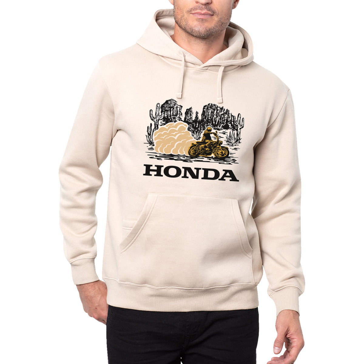 Honda Apparel #LEM25S-M51-M - Honda Heritage Goldwing Hoodie - Tan - Medium