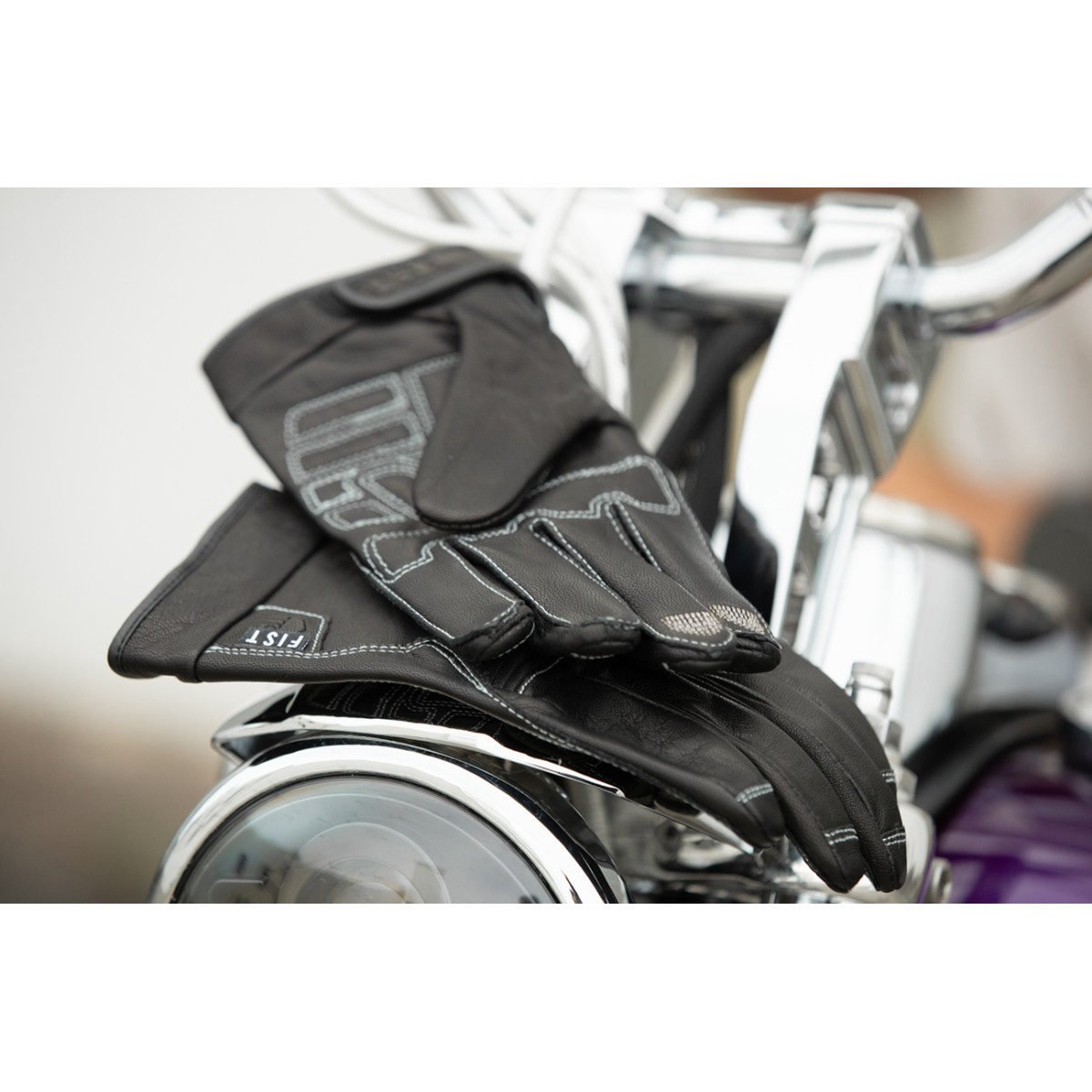 Fist Handwear #RW001XS - Road Warrior Leather Gloves - Black - XS