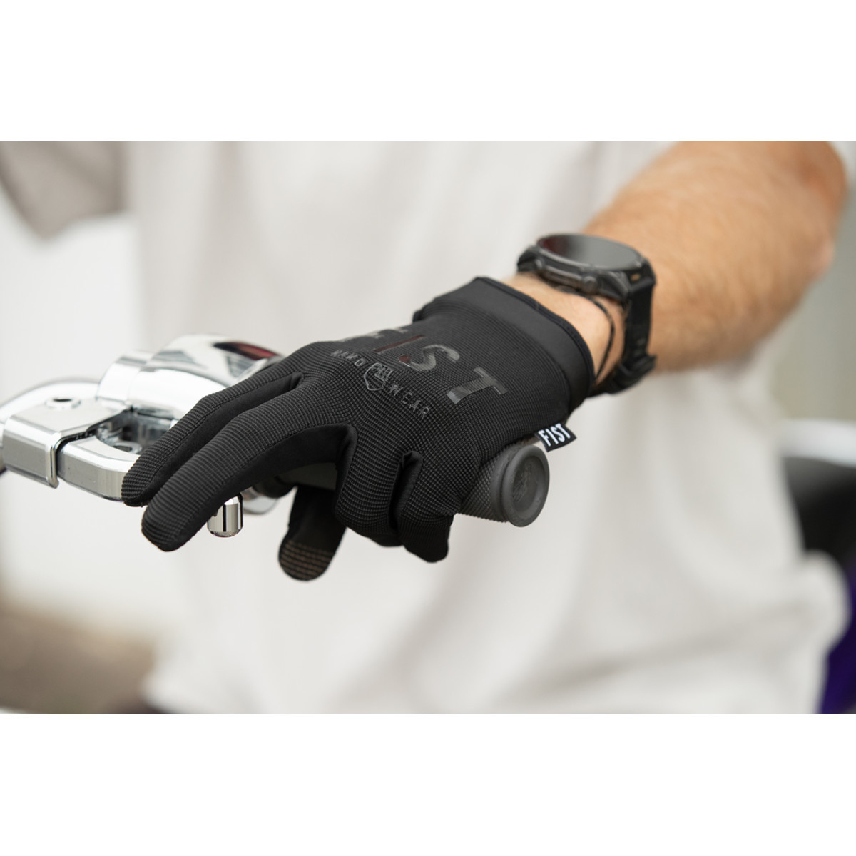 Fist Handwear #FHB001XS - Moto Hybrid Leather Gloves - Black - XS