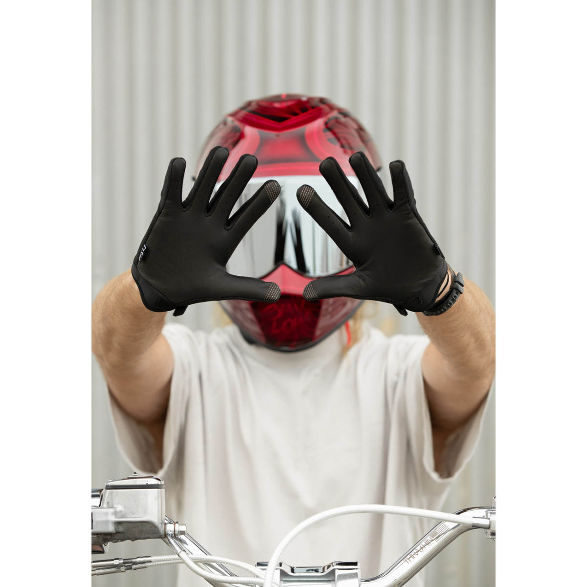 Fist Handwear #FHB001XS - Moto Hybrid Leather Gloves - Black - XS