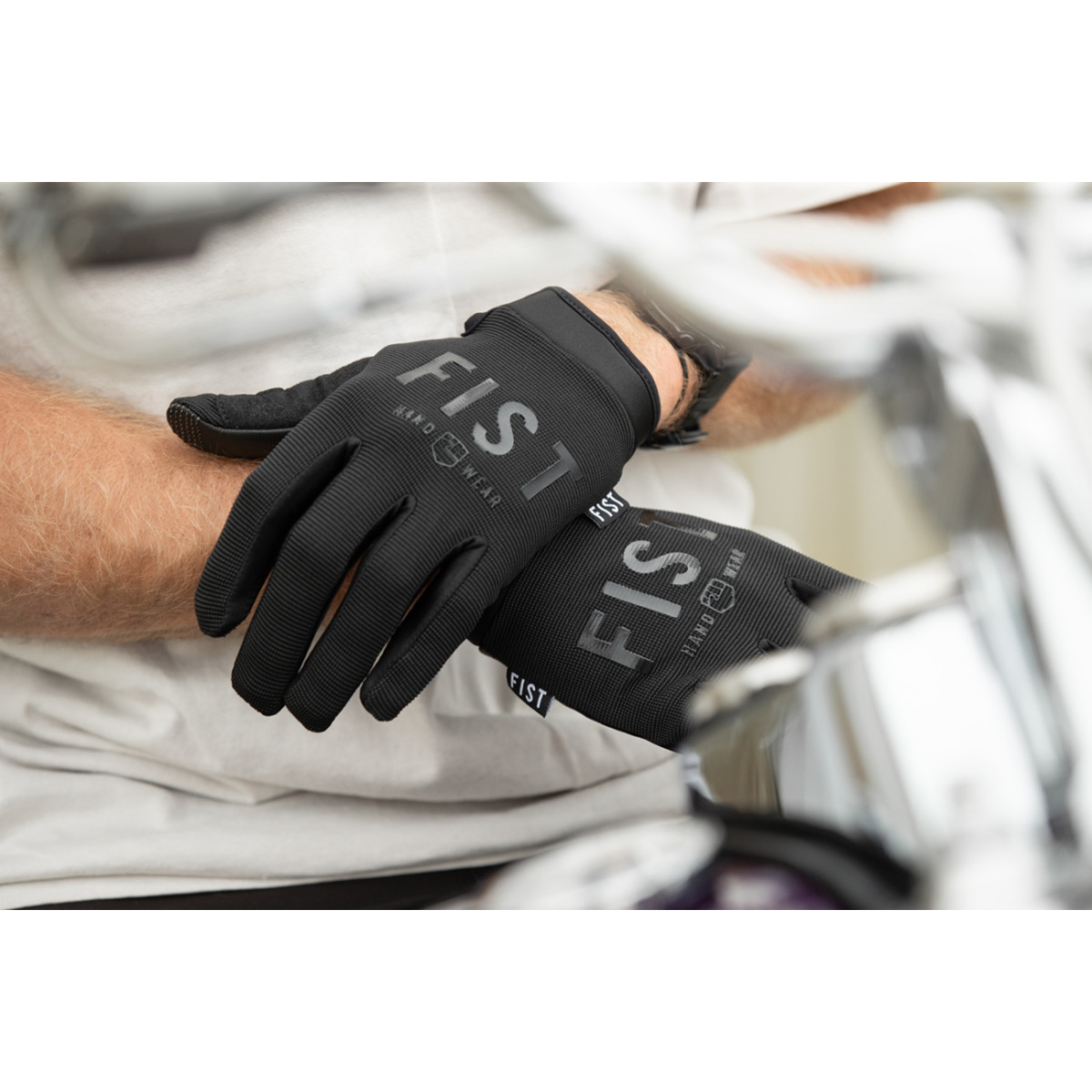 Fist Handwear #FHB001S - Moto Hybrid Leather Gloves - Black - Small