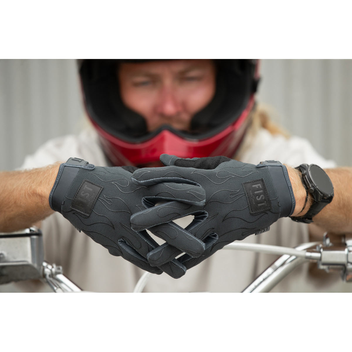 Fist Handwear #F-GMH-01530-L - Moto Hybrid Phantom Flame Gloves - Large