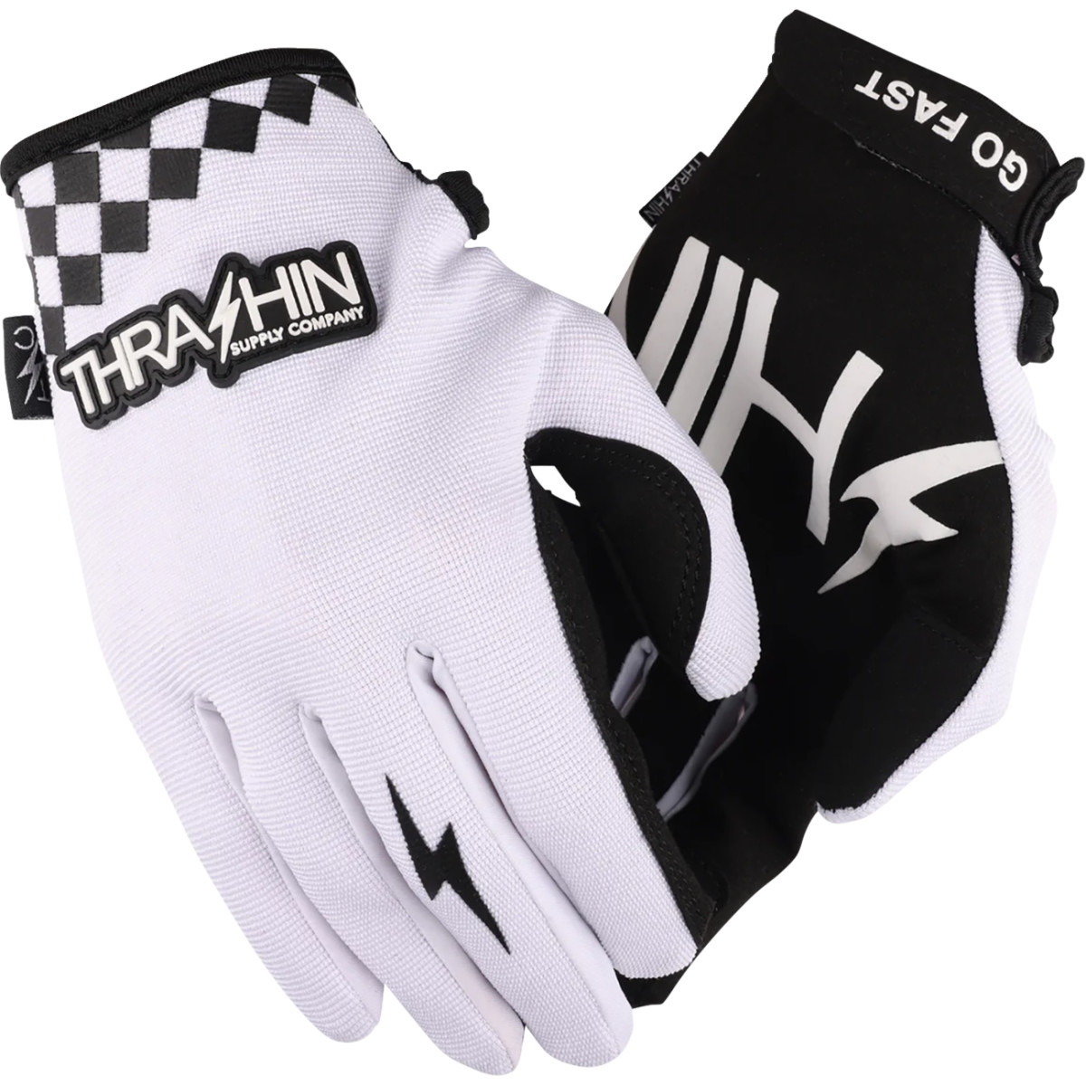 Thrashin Supply CO. #SV1-10-10 - Go Fast Stealth Gloves - White - Large