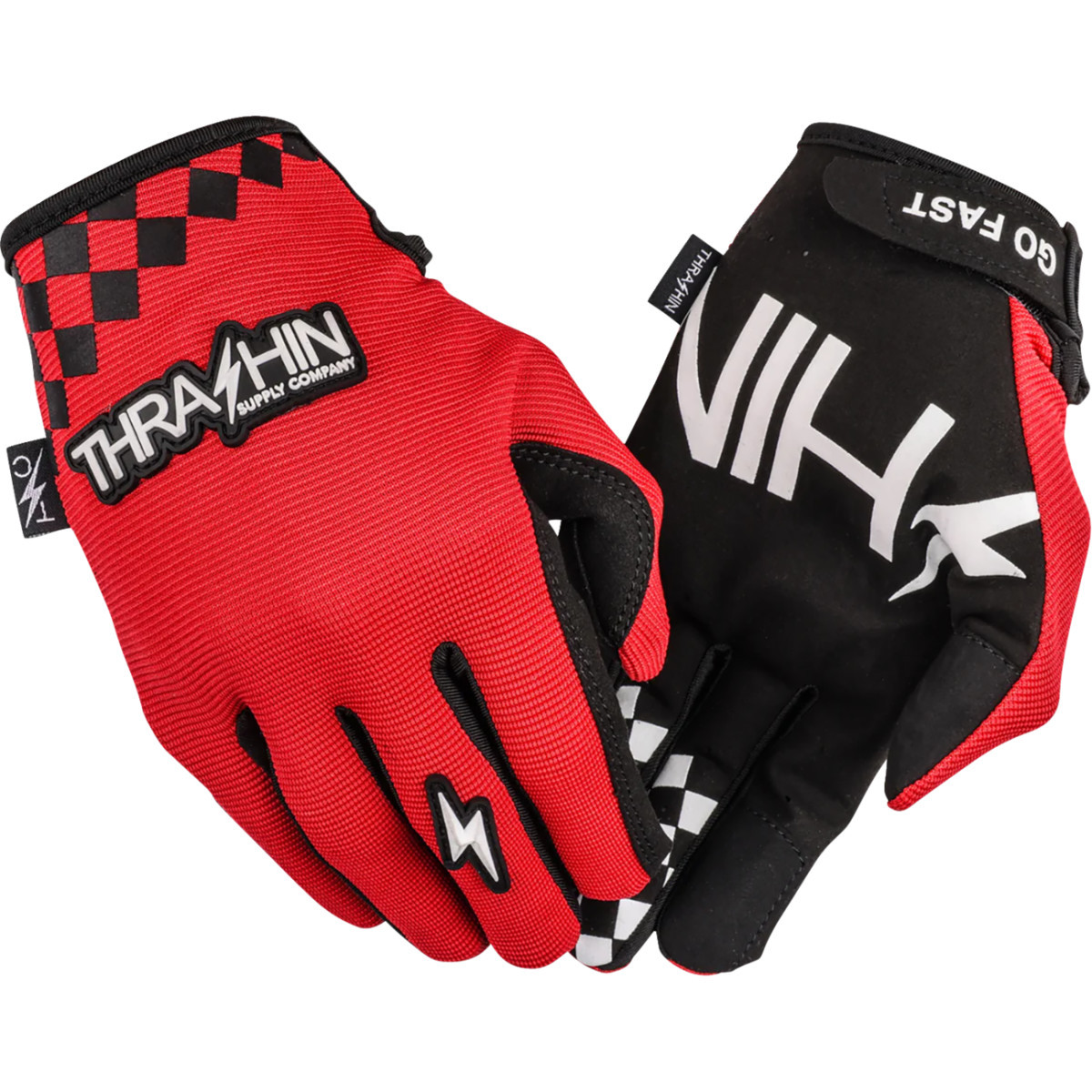 Thrashin Supply CO. #SV1-18-11 - Go Fast Stealth Gloves - Red - XL